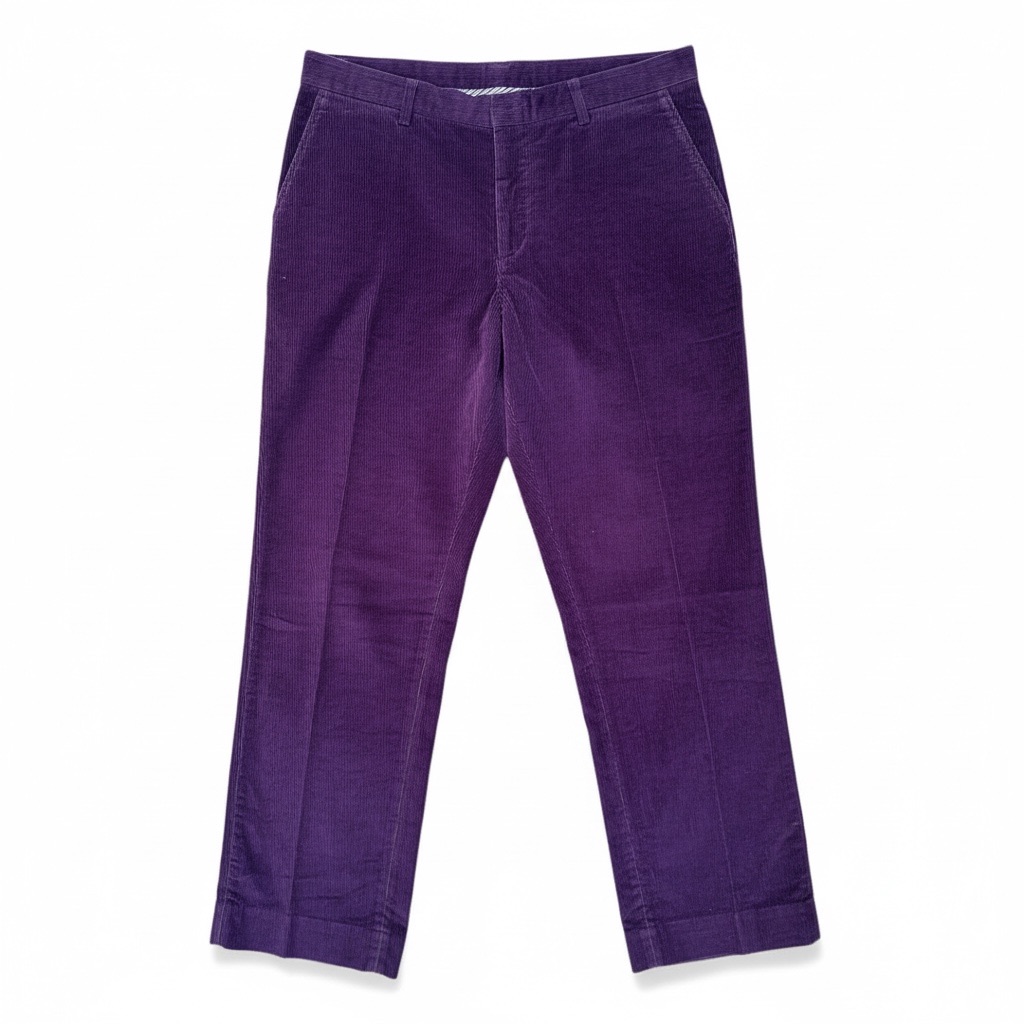 Etro Purple Corduroy Pants Made In Italy Luxury Designer Trousers Size 54